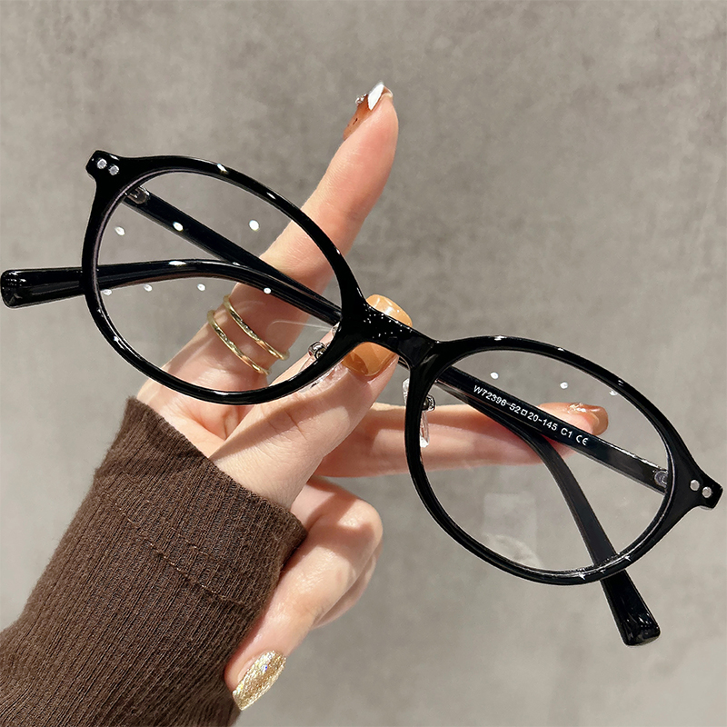Danyang Glasses Retro Small Oval TR90 Glasses Frame Female Plain High-End Tortoise Shell Glasses Frame Wholesale 72396