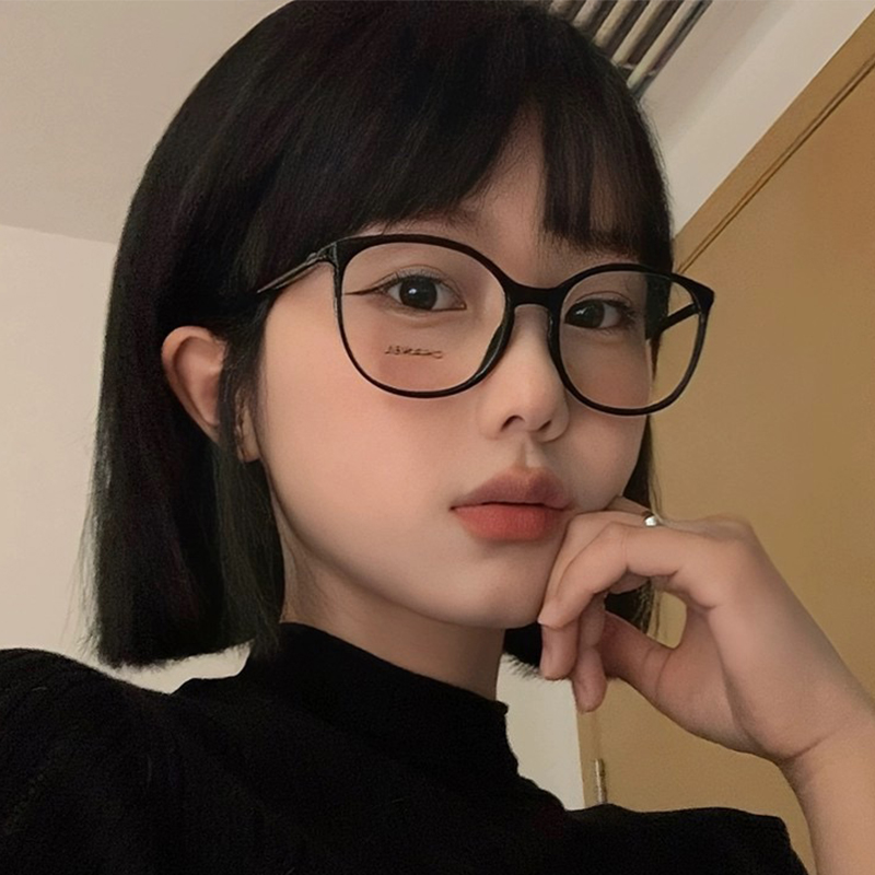 Xiao Xiangfeng Black Frame Glasses Female Net Red Makeup Artifact Can Be Matched With Degree Ultra-Light Small Face Oval Cat Eye Frame 9071