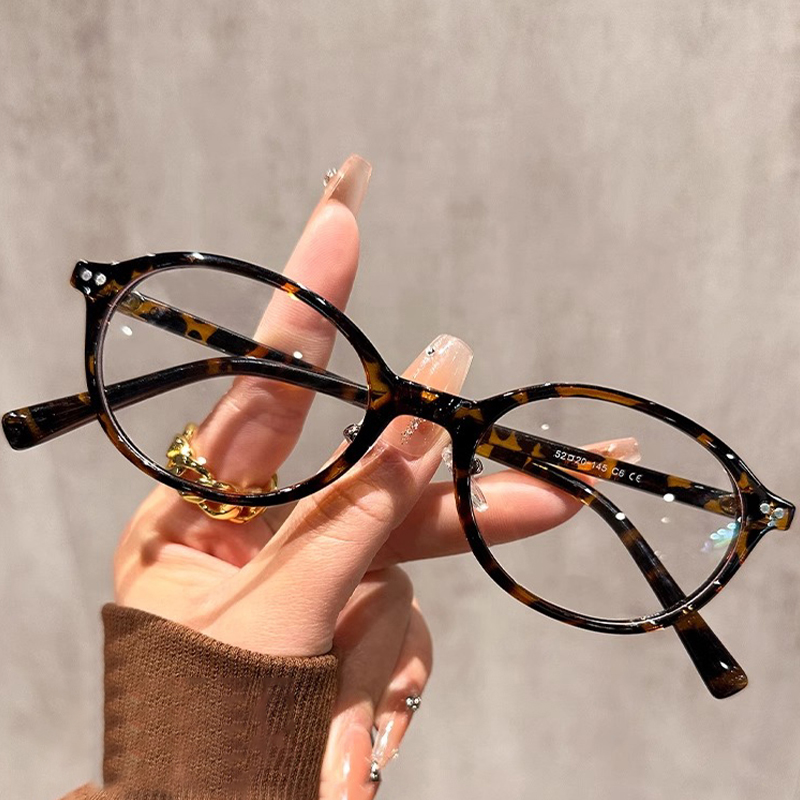 Danyang Glasses Retro Small Oval TR90 Glasses Frame Female Plain High-End Tortoise Shell Glasses Frame Wholesale 72396