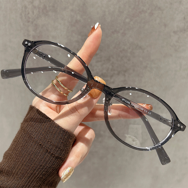 Danyang Glasses Retro Small Oval TR90 Glasses Frame Female Plain High-End Tortoise Shell Glasses Frame Wholesale 72396