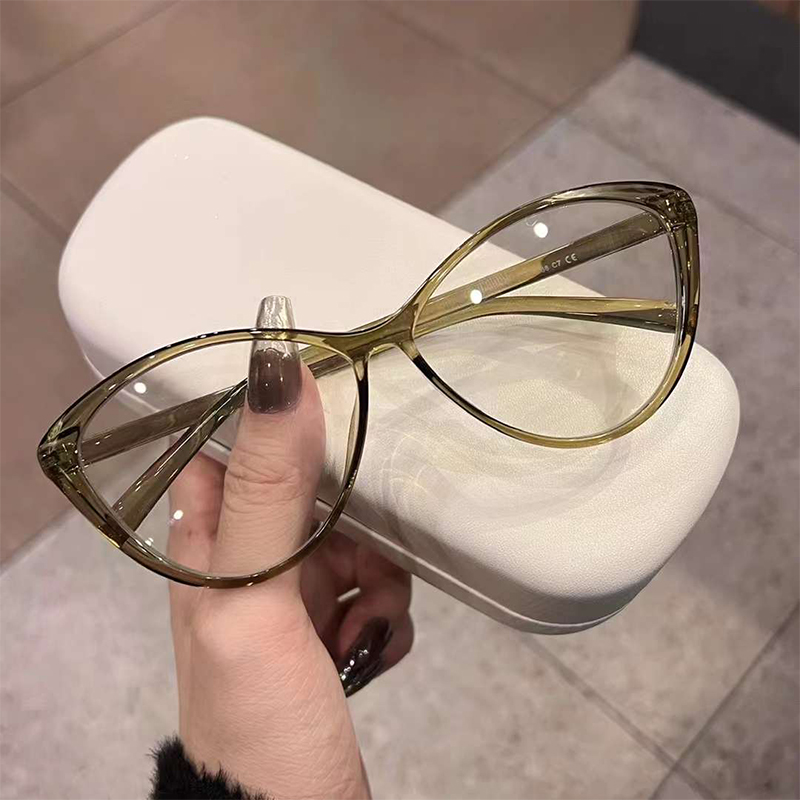 Internet Celebrity Hit Cat-Eye Glasses Ultra-Light Hot Girl TR Frame Female Plain Frame Anti-Blue Light Glasses Can Be Matched With Degrees 7212